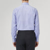 View 3 of product A Blue Superfine Oxford Cotton Shirt by Turnbull & Asser, featuring a T&A collar and 3-button cuffs, is displayed against a plain white background.