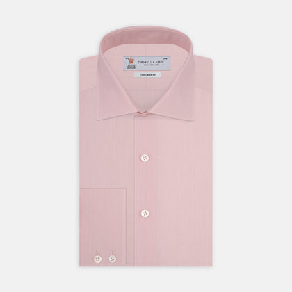 Tailored Fit Pink End-on-End Cotton Shirt with Kent Collar and 2-Button Cuffs