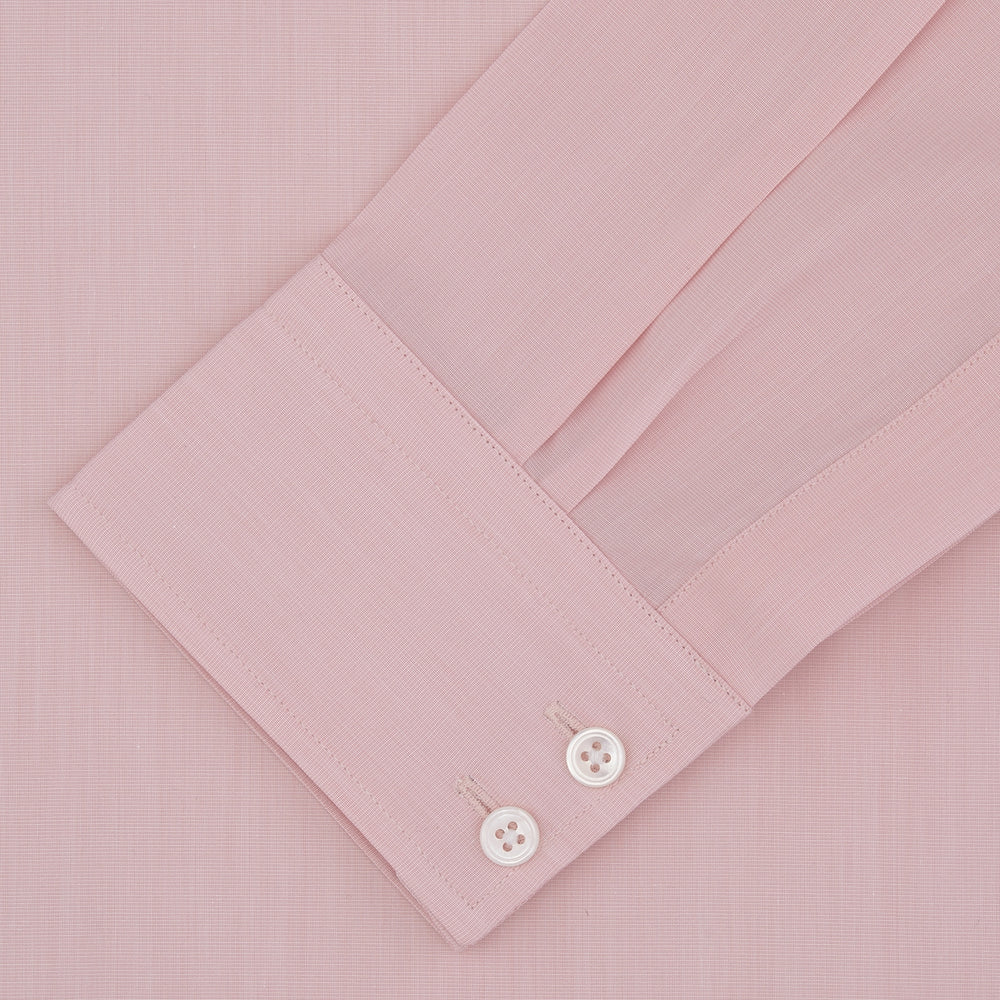 Tailored Fit Pink End-on-End Cotton Shirt with Kent Collar and 2-Button Cuffs