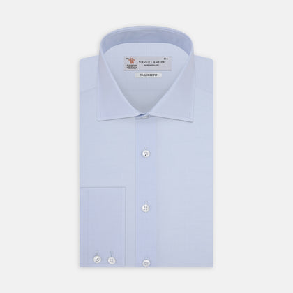 Tailored Fit Two-Fold 120 Light Blue Shirt with Kent Collar and 2-Button Cuffs