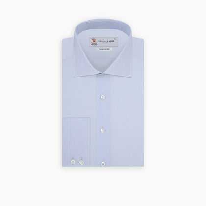 Tailored Fit Two-Fold 120 Light Blue Shirt with Kent Collar and 2-Button Cuffs Image 4