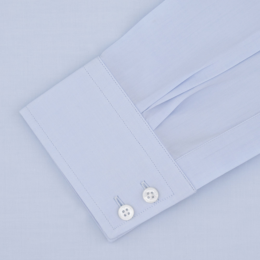 Tailored Fit Two-Fold 120 Light Blue Shirt with Kent Collar and 2-Button Cuffs