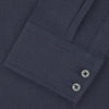 View 2 of product A neatly folded Tailored Fit Navy Cashmere Blend Shirt with a Kent collar and 2-button cuffs by Turnbull & Asser is shown on a plain white background.