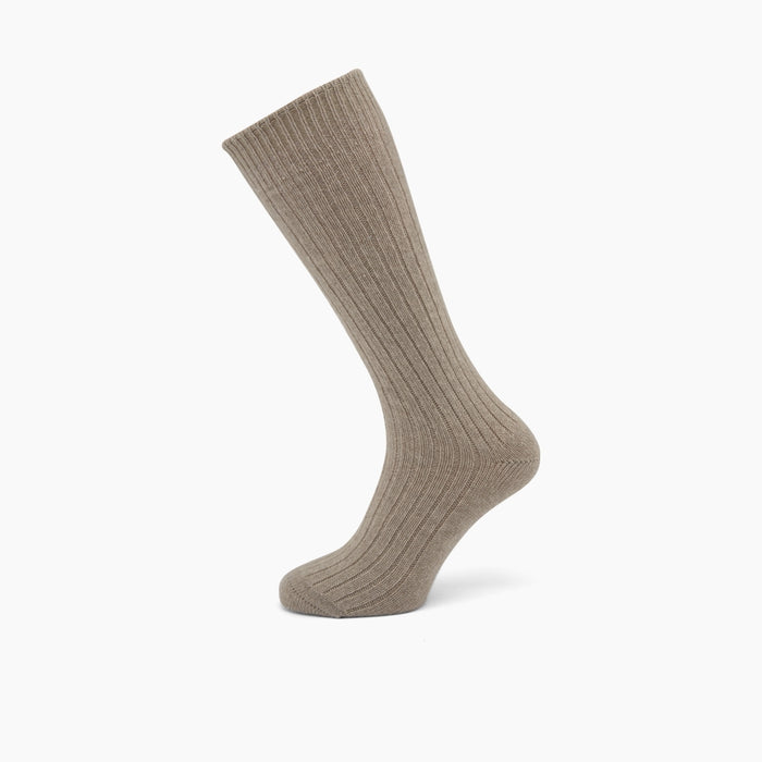 Light Brown 3/4 Length Cashmere Socks Image 2