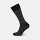 Forest Green, Black and Red Stripe Cotton Mix Short Socks