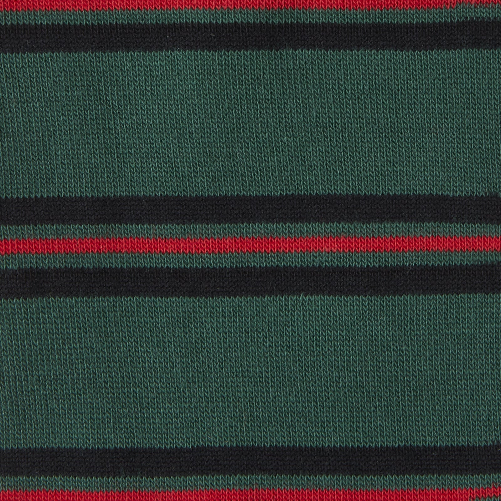 Forest Green, Black and Red Stripe Cotton Mix Short Socks