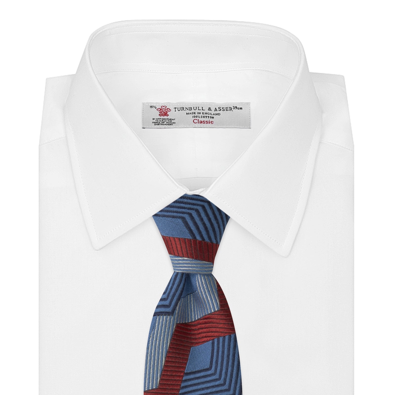 Blue and Red Zig Zag Silk Tie