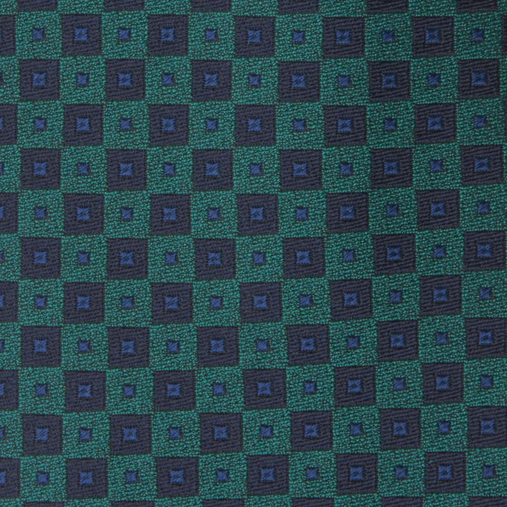 Green and Blue Tiles Silk Tie