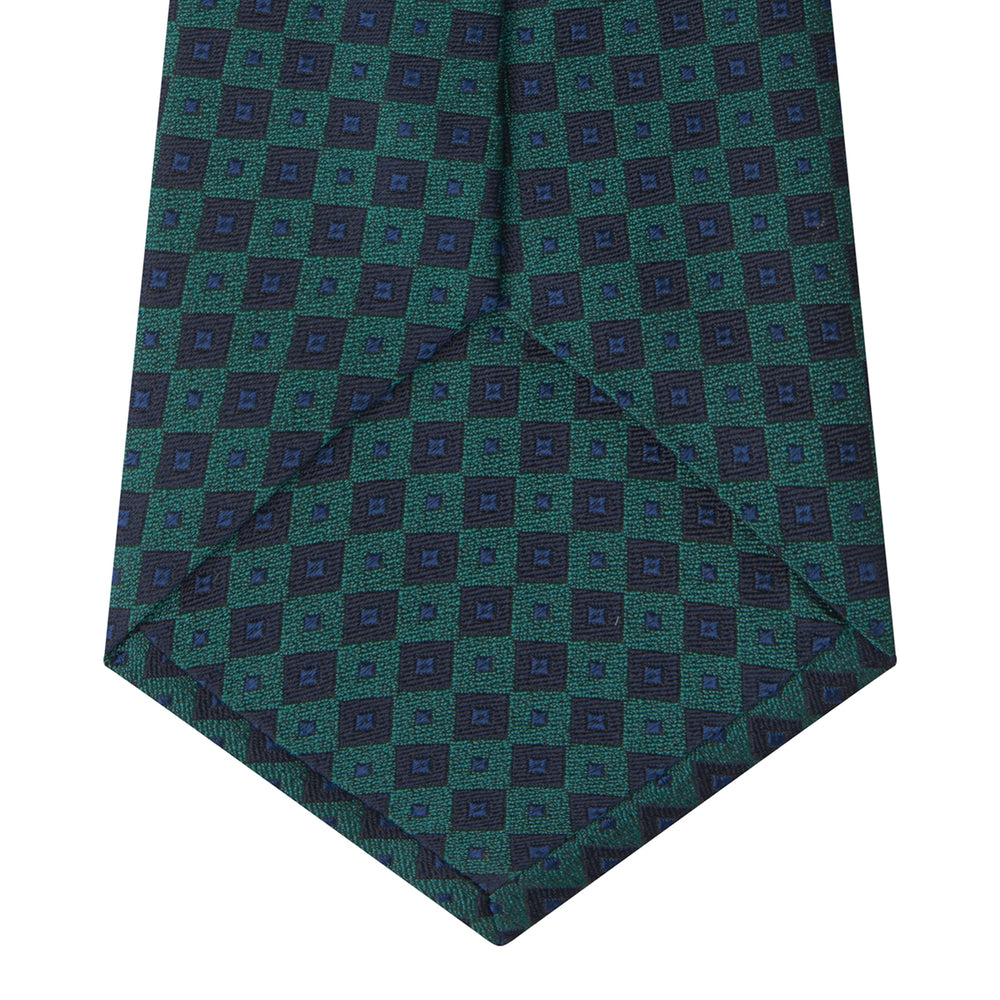 Green and Blue Tiles Silk Tie