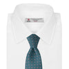 Turquoise and Pink Miniature Repeat Silk Tie
