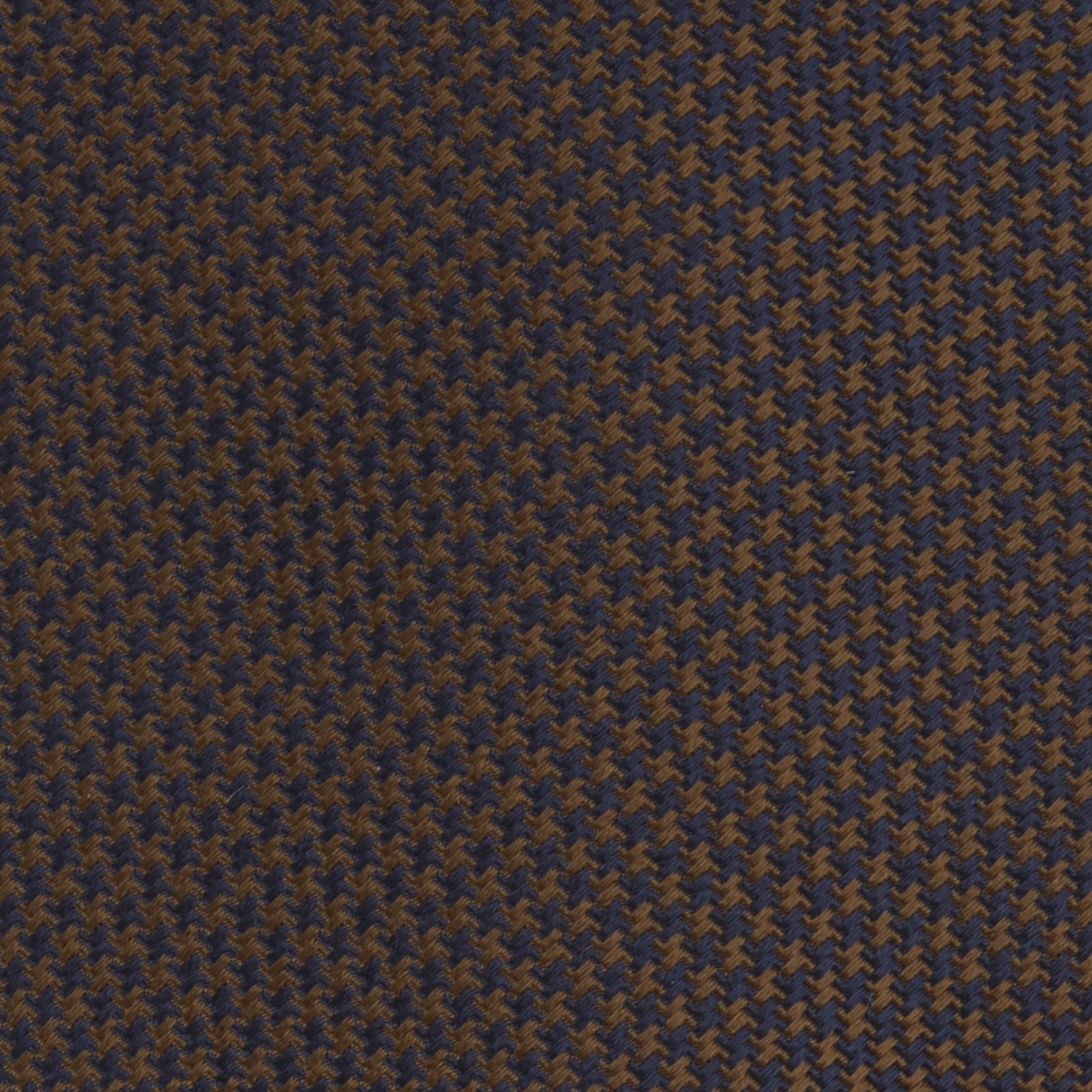 Navy and Brown Houndstooth Silk Tie