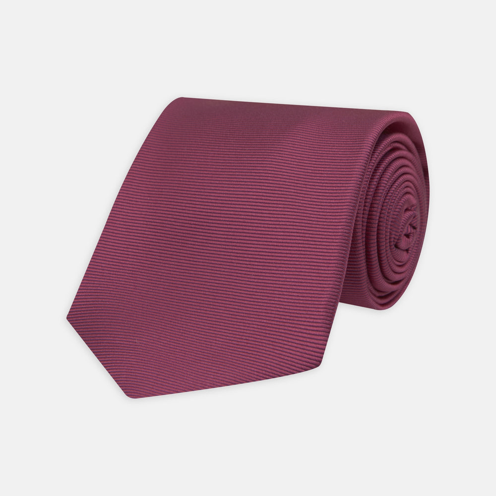 Dark Pink Horizontal Twill Silk Tie
