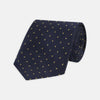 Navy and Gold Spot Lace Silk Tie
