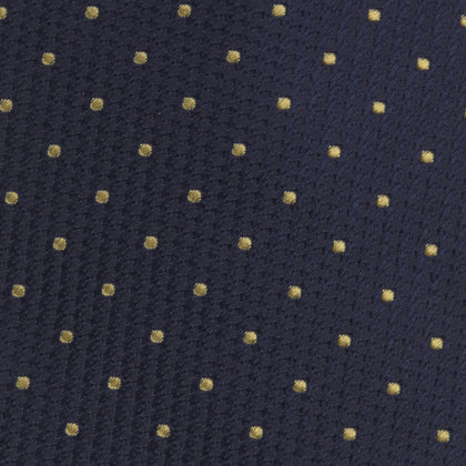 Navy and Gold Spot Lace Silk Tie Image 2