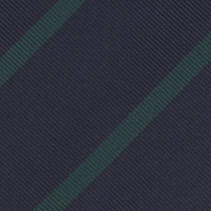 Navy and Green Blazer Stripe Repp Silk Tie Image 2