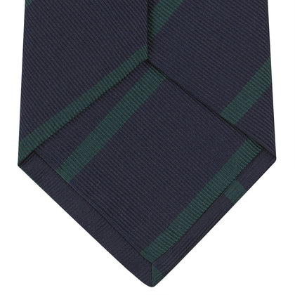 Navy and Green Blazer Stripe Repp Silk Tie Image 3