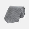 Grey and White Diamond Silk Tie