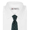 Forest Green and White Small Spot Herringbone Silk Tie