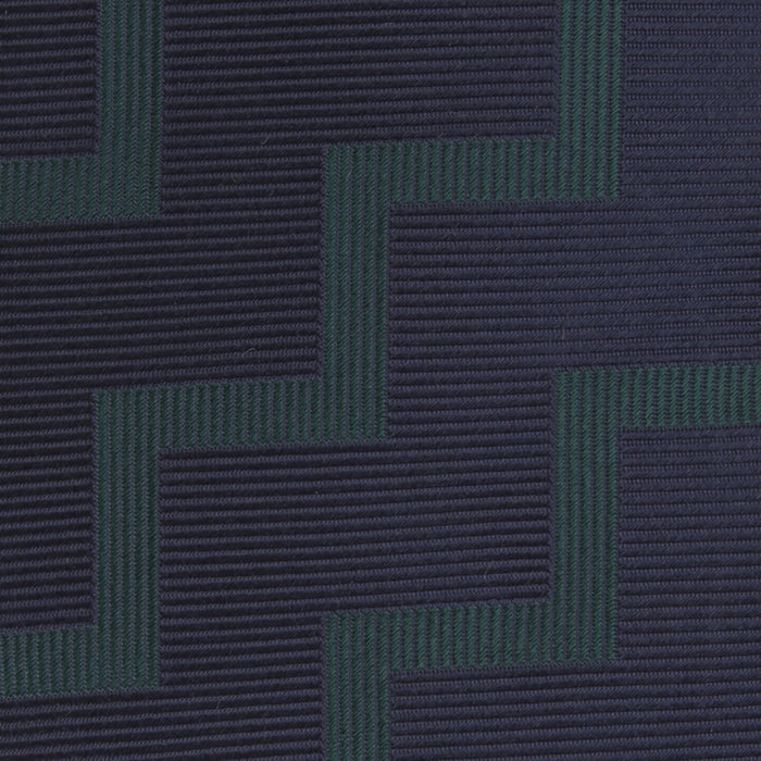 Navy and Forest Green Striped Zigzag Silk Tie Image 2