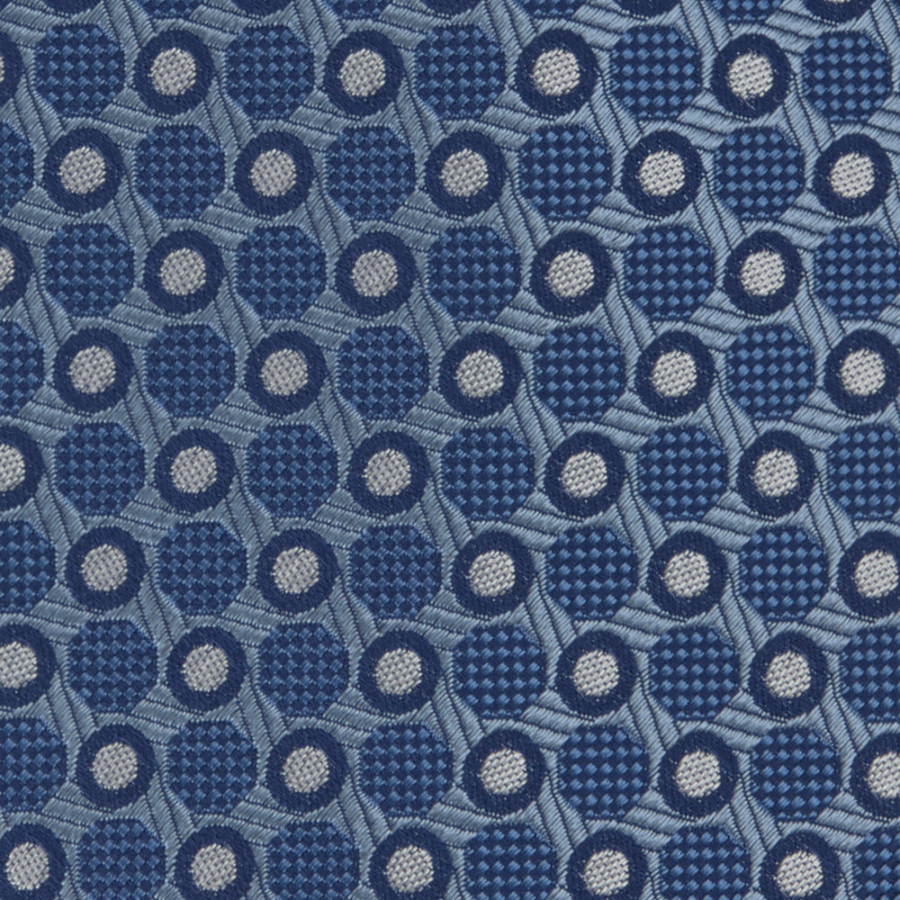 Blue Circle and Spot Silk Tie