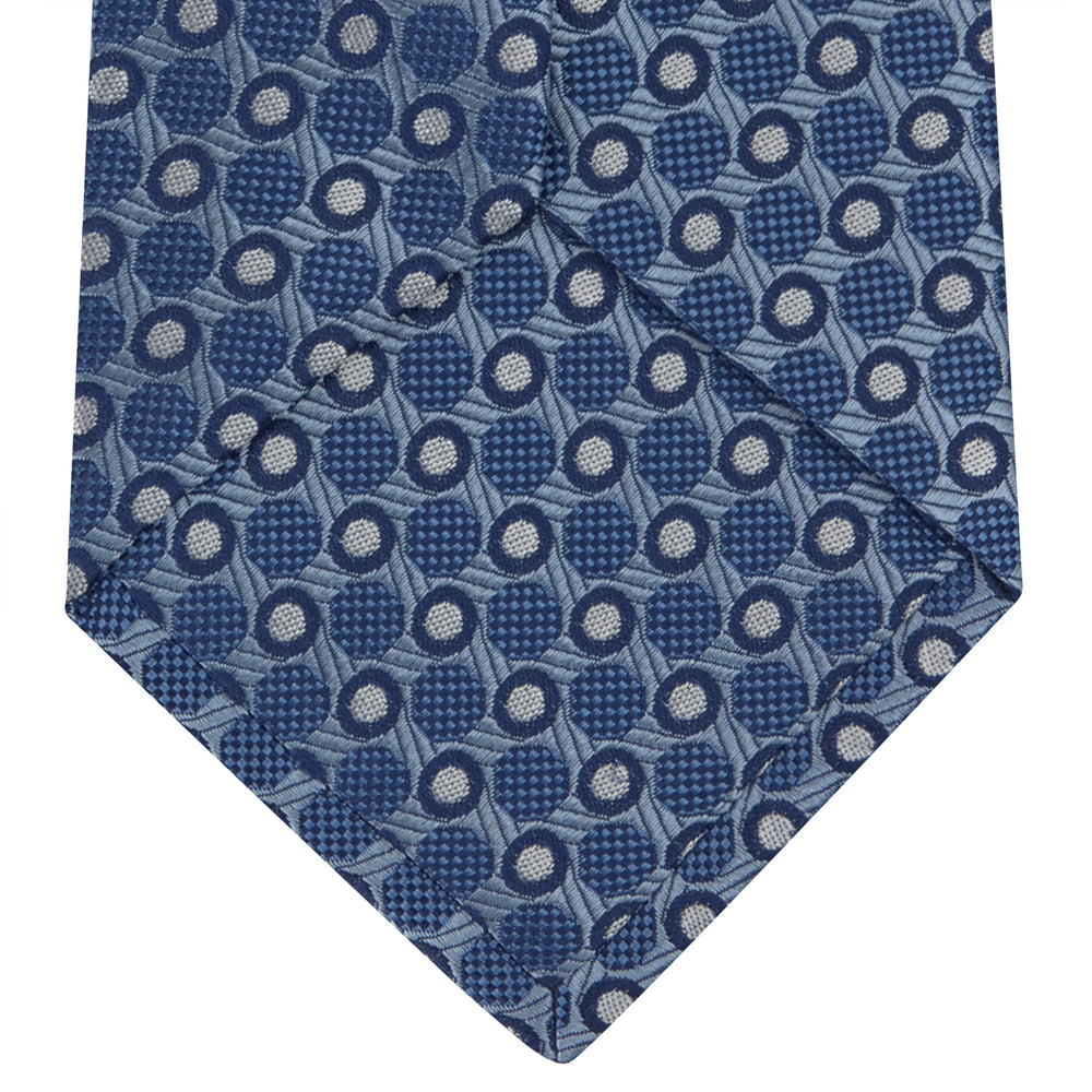 Blue Circle and Spot Silk Tie