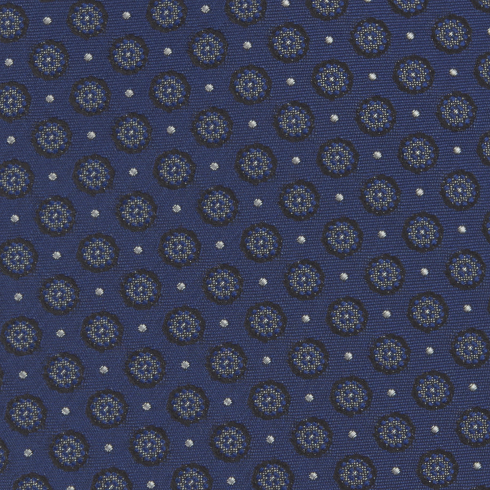 Navy Floral Spot Silk Tie