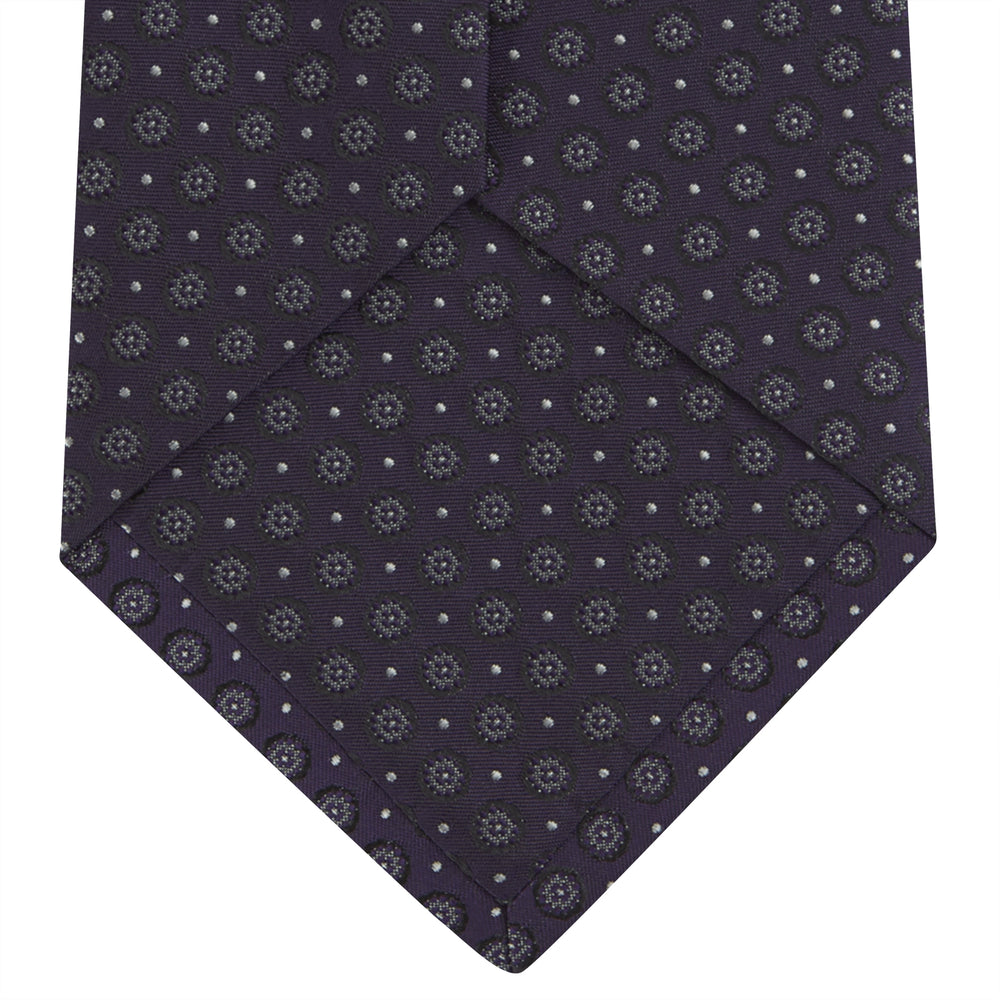 Plum Floral Spot Silk Tie