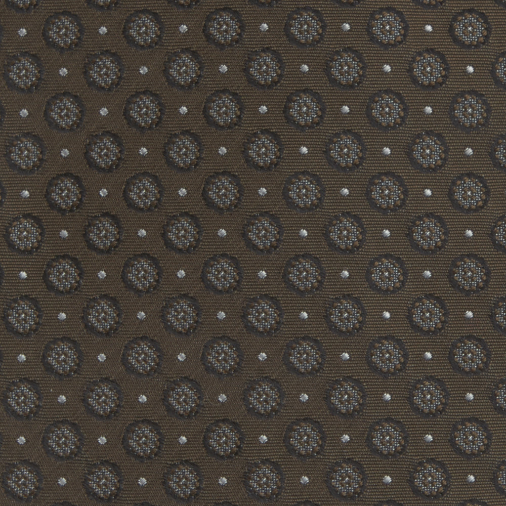 Brown Floral Spot Silk Tie