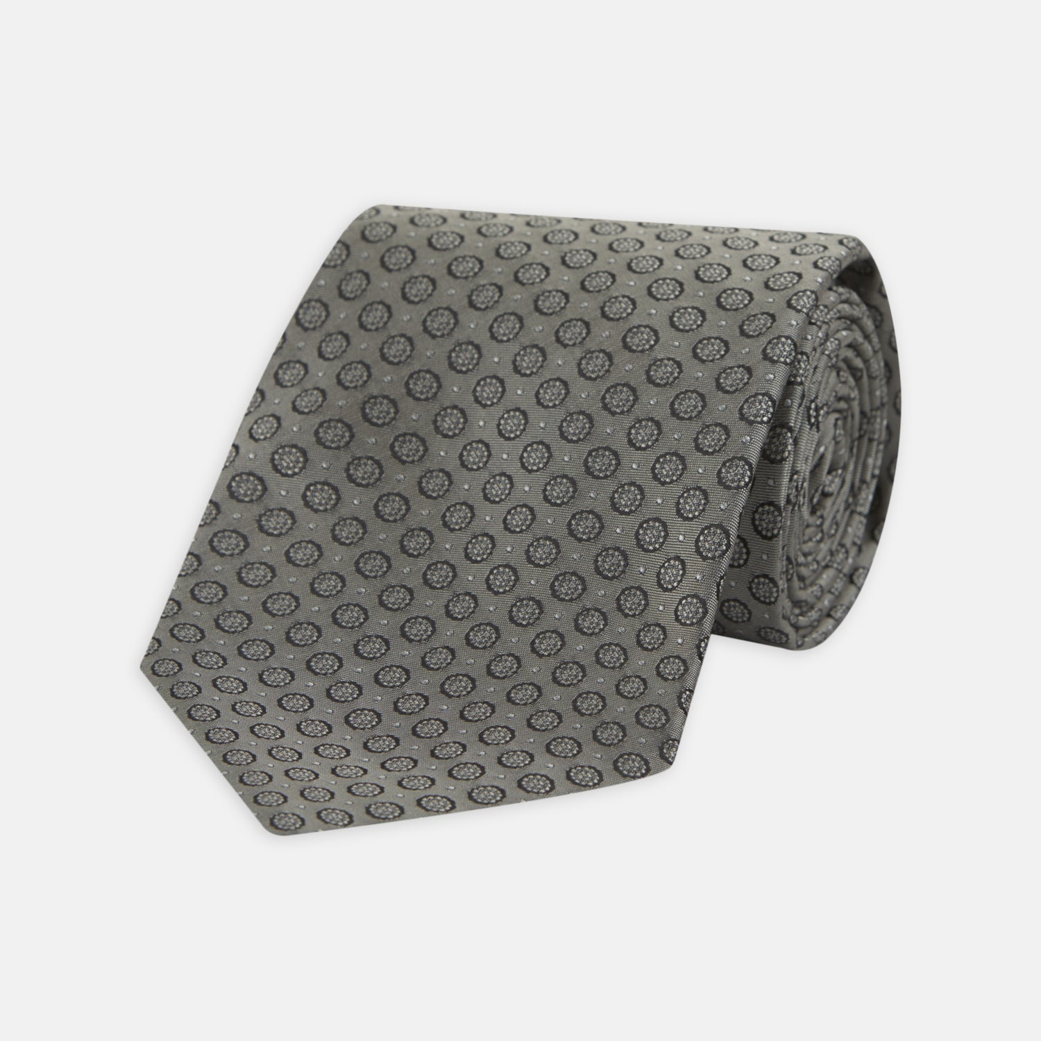Image 1 of product Grey Floral Spot Silk Tie