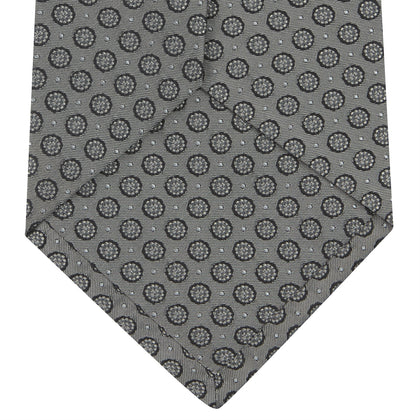 Grey Floral Spot Silk Tie Image 3