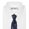 Navy and Royal Blue Floating Paisley Silk Tie