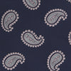 View 3 of product The Turnbull & Asser Navy and Light Pink Floating Paisley Silk Tie features a classic pink and white paisley pattern—a timeless accessory to enhance any wardrobe.