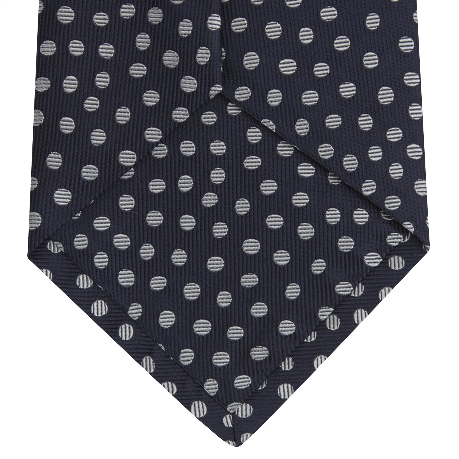 Navy and White Paint Spot Silk Tie