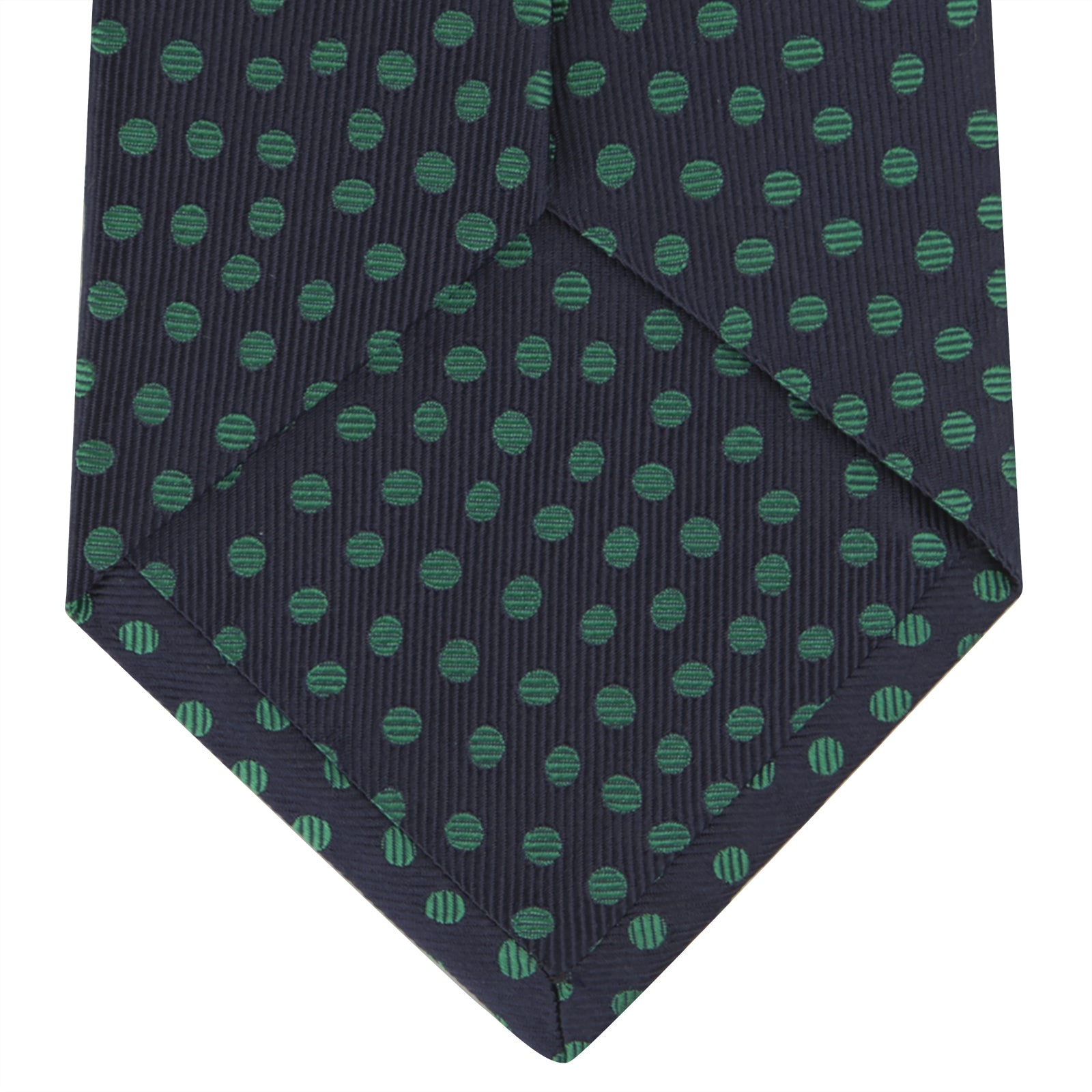 Navy and Green Paint Spot Silk Tie