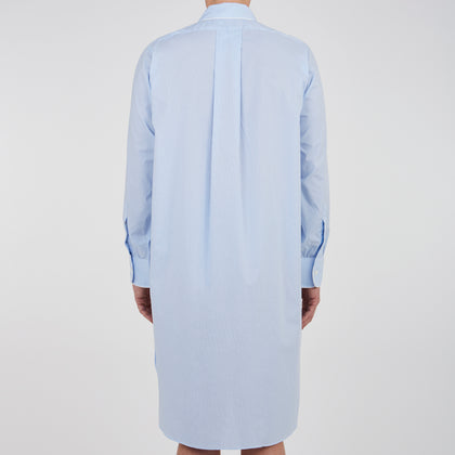 Sky Blue Micro-Check Cotton Nightshirt Image 2