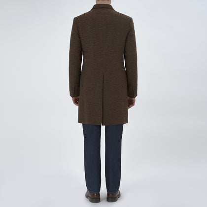 Hopton Brown Herringbone Wool Coat Image 2