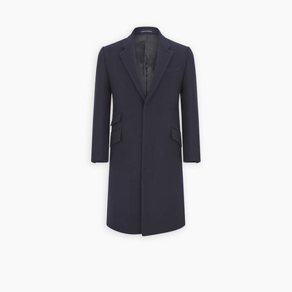Navy Lambswool Joseph Overcoat Image 5
