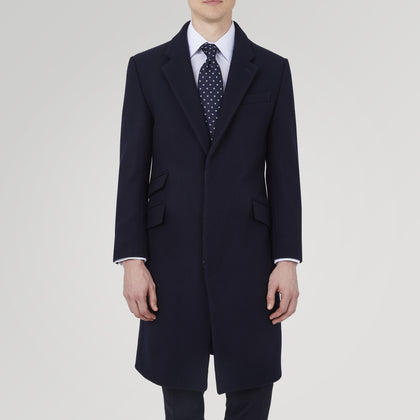 Navy Lambswool Joseph Overcoat