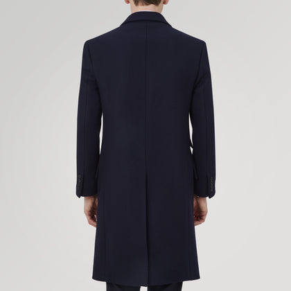 Navy Lambswool Joseph Overcoat Image 2