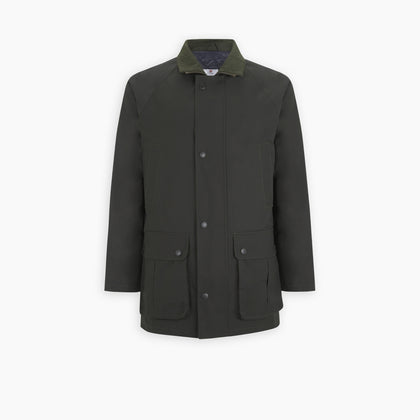 Dark Green Waxed Cotton Field Coat Image 6