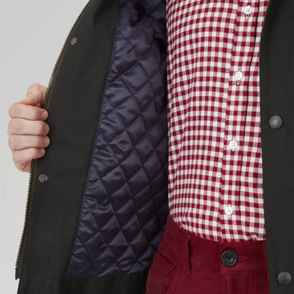 Dark Green Waxed Cotton Field Coat Image 3