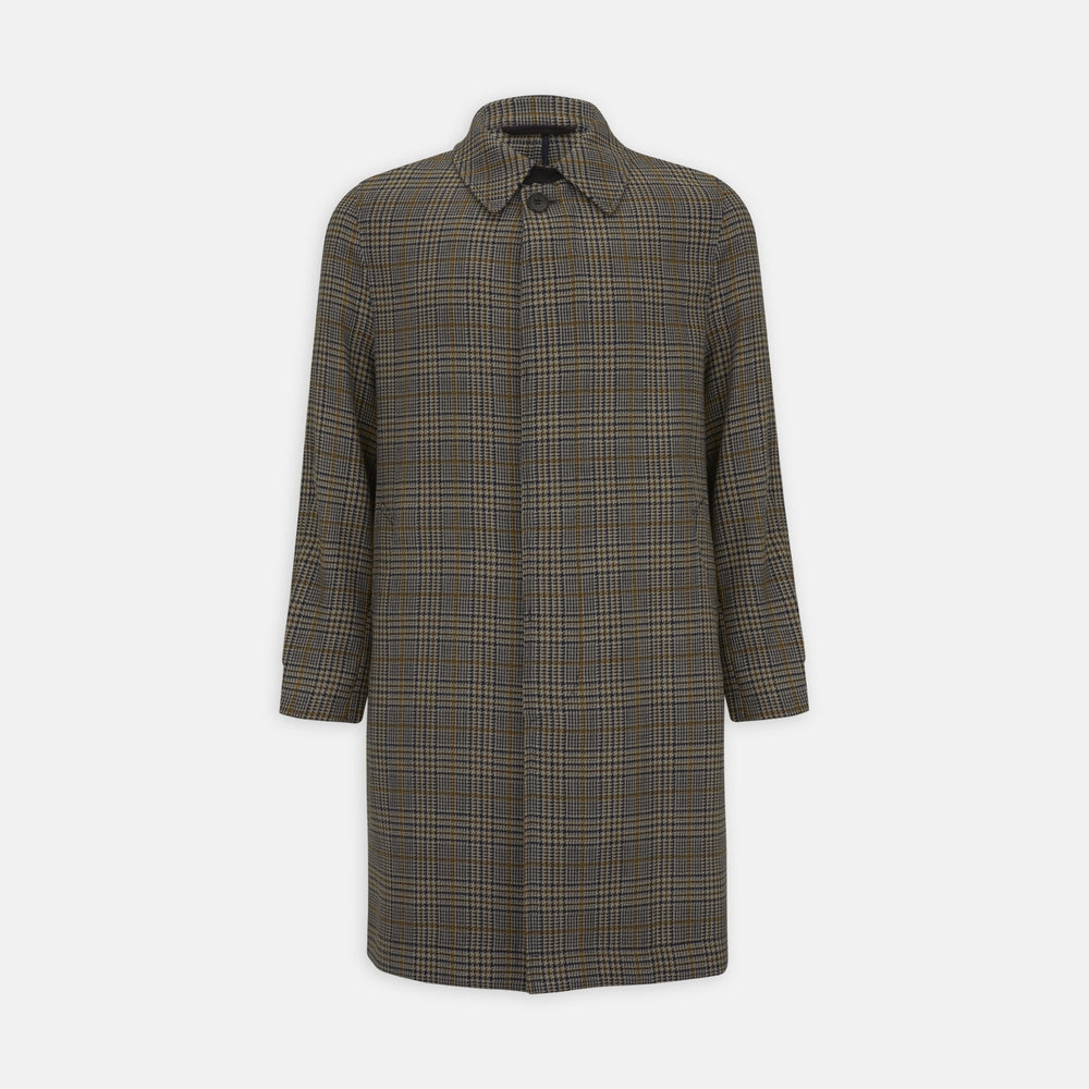 Checked Wool Car Coat