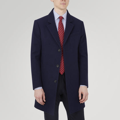 Navy Lambswool Irving Coat