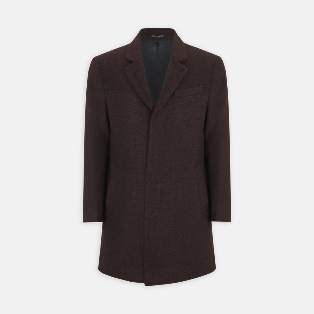 Burgundy Lambswool Irving Coat