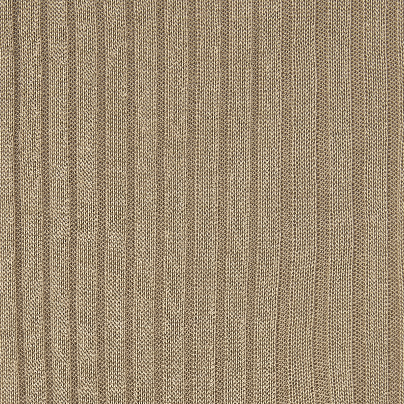 View 2 of product A single Light Khaki Short Pure Cotton Sock by Turnbull & Asser stands upright on a plain white background, with the foot and leg slightly angled to the side.