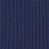 View 2 of product A single Ocean Blue Long Cotton Sock by Turnbull & Asser is shown on a white background, angled as if worn, highlighting its ribbed texture and elastic cuff at the top.