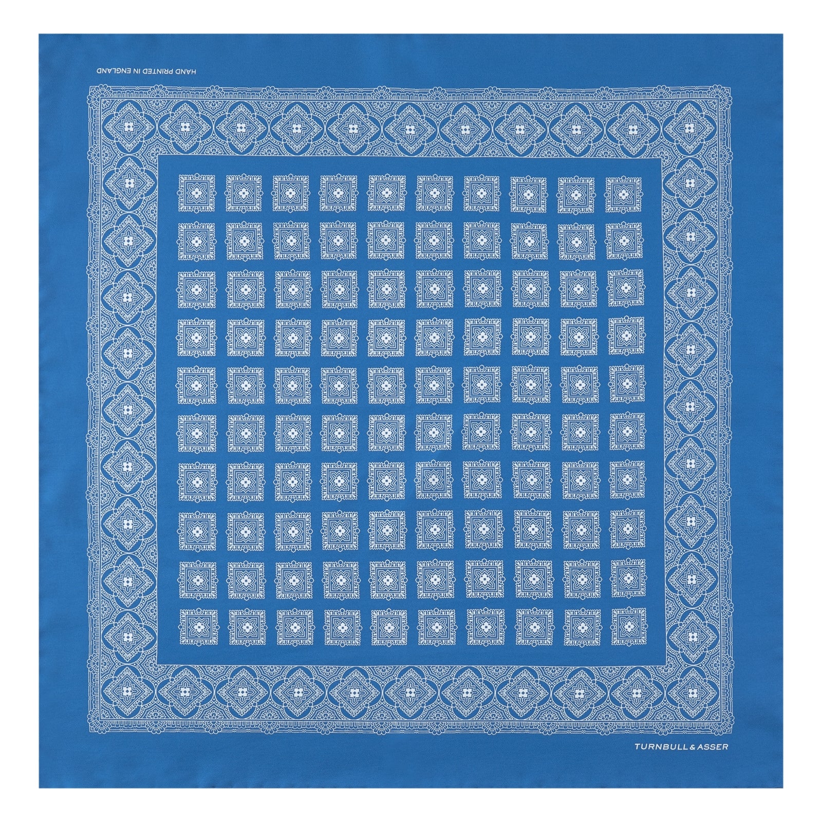 Turquoise Classical Medallion Silk Pocket Square