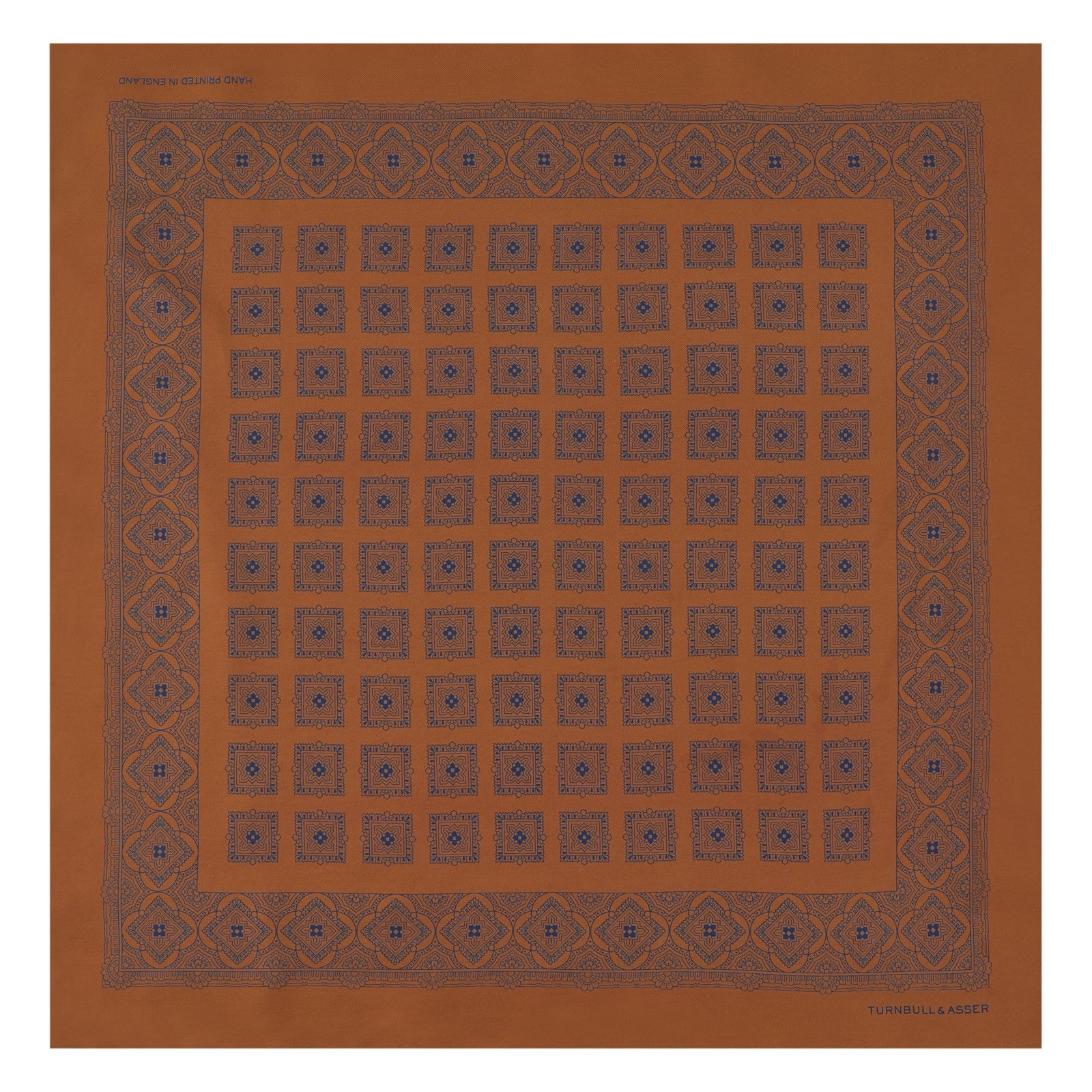 Orange Classical Medallion Silk Pocket Square