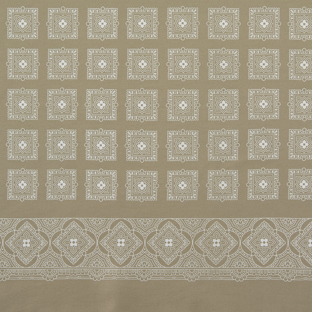 Cream Classical Medallion Silk Pocket Square