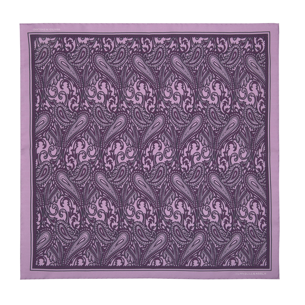 Purple House Paisley Silk Pocket Square